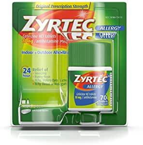 Zyrtec Allergy Relief (10 mg), 70 Tablets